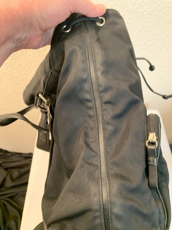 Coach vintage fabric drawstring backpack #E1J-7432 pre owned top hanger broken main image 7